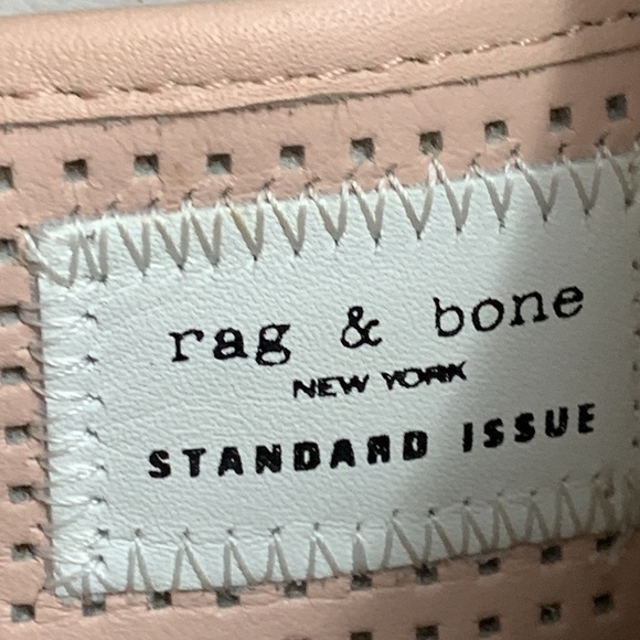 Rag & Bone | Standard Issue Perforated Low Lace Up Pink Leather Sneakers 37 / 7 - Picture 13 of 17
